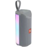 T&G TG169 LED Portable Bluetooth Speaker Outdoor Waterproof Subwoofer 3D Stereo Mini wireless Loudspeaker Support AUX FM TF card(Gray)