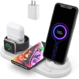 HQ-UD15-upgraded 4 in 1 Wireless Charger For iPhone  Apple Watch  AirPods and Other Android Phones (White)