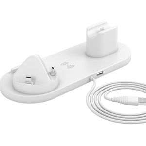 HQ-UD15-upgraded 4 in 1 Wireless Charger For iPhone  Apple Watch  AirPods and Other Android Phones (White)