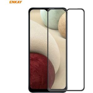 For Samsung Galaxy A12 ENKAY Hat-Prince Anti-drop Full Glue Tempered Glass Full Screen Film Anti-fall Protector