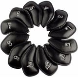 12 in 1 PU Leather Golf Club Cap Set(Black Litchi Texture)