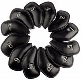 12 in 1 PU Leather Golf Club Cap Set(Black Litchi Texture)