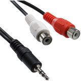 2 RCA Female to 3.5 MM Male Jack Audio Y Cable  Length: 20cm