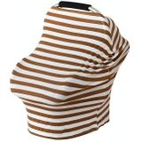 Multifunctional Cotton Nursing Towel Safety Seat Cushion Stroller Cover(Brown and White Stripes)