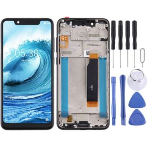 LCD-scherm en digitizer volledige assemblage met frame voor Nokia 5.1 Plus / X5 / TA-1102 TA-1105 TA-1108 TA-1109 TA-1112 TA-1120 TA-1199(Zwart)