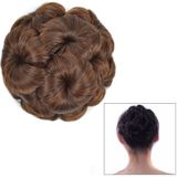 Wig Ball Head Flower Hairpin Hair Bag Wig Headband for Bride(Light Brown)