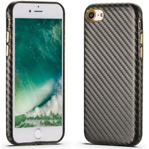 Carbon Fiber Leather Texture Kevlar Anti-fall Phone Protective Case For iPhone SE 2020 / 8 / 7(Grey)