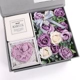 Creative Valentine Day Gift Soap Flower Rose Gift Box Souvenir (Purple)