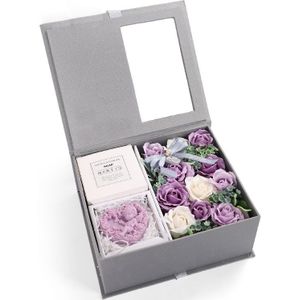 Creative Valentine Day Gift Soap Flower Rose Gift Box Souvenir (Purple)