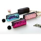 3 PCS Reversible Sequin Pencil Case for Girls School Supplies Super Big Stationery Gift Magic Makeup Bag(Purple+Gold)