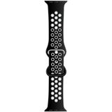 Butterfly Gesp Dual-Tone Liquid Silicone Vervanging Horlogeband voor Apple Watch Series 6 & SE & 5 & 4 44mm / 3 & 2 & 1 42mm (zwart + grijs)