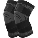 2 PCS Fitness Running Cycling Bandage Knee Support Braces Elastic Nylon Sports Compression Pad Sleeve  Size:s(Black)