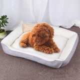 Dog Bone Pattern Big Soft Warm Kennel Pet Dog Cat Mat Blanket  Size: XS  50×40×15cm (Grey White)