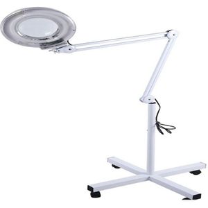 5X Foldable Swing Arm Desk Table Mount Magnifier with Lamp Light for Facial Tattoo Eyebrow Nail Salon Beauty  Cool White Light