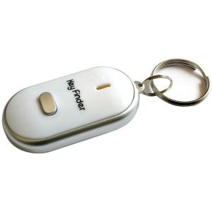 Mini LED Whistle Key Finder Flashing Beeping Remote Lost Keyfinder Locator Keyring for children(white)