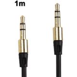 3.5mm Gold Plating Jack Earphone Cable for iPhone/ iPad/ iPod/ MP3  Length: 1m(Black)