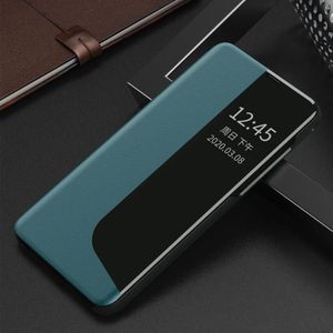 For Huawei Mate 20 Pro Side Display Shockproof Horizontal Flip Leather Case with Holder & Call Answering Function & Sleep / Wake-up(Geen)