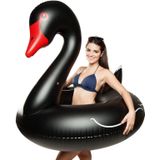 Swan Shaped Inflatable Floating Swimming Safety Pool Ring  Inflated Size: 120cm (Black)