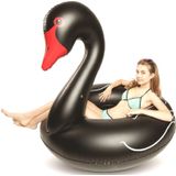 Swan Shaped Inflatable Floating Swimming Safety Pool Ring  Inflated Size: 120cm (Black)