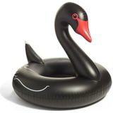 Swan Shaped Inflatable Floating Swimming Safety Pool Ring  Inflated Size: 120cm (Black)
