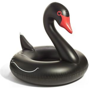 Swan Shaped Inflatable Floating Swimming Safety Pool Ring  Inflated Size: 120cm (Black)