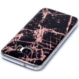 For Galaxy S7 edge Plating Marble Pattern Soft TPU Protective Case(Black Gold)