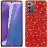 For Samsung Galaxy Note 20 Glitter Powder Shockproof TPU Protective Case(Red)