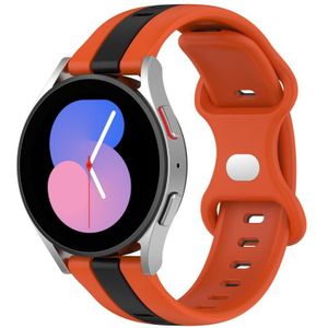 Voor Garmin Venu 20 mm vlindergesp tweekleurige siliconen horlogeband (oranje + zwart)