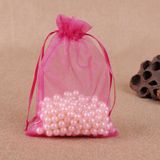100 PCS Gift Bags Jewelry Organza Bag Wedding Birthday Party Drawable Pouches  Gift Bag Size:16X22cm(Dark Pink)