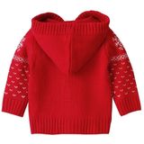 Boys And Girls Cartoon Baby Hooded Knit Jacket (Color:Red Size:90cm)