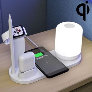 WS6 10W 2 USB Ports + USB-C / Type-C Port Multi-function Desk Lamp + Qi Wireless Charging Charger (White)
