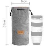 S.C.COTTON Liner Shockproof Digital Protection Portable SLR Lens Bag Micro Single Camera Bag Round Gray L