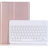 Detachable Bluetooth Keyboard Ultrathin Horizontal Flip Leather Case for Huawei MediaPad M5 10.8 inch  with Holder (Rose Gold)