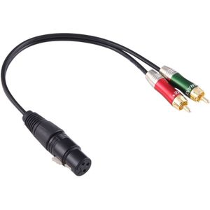 30cm Metal Head 3 Pin XLR CANNON Female to 2 RCA Male Audio Connector Adapter Cable for Microphone / Audio Equipment