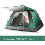 Outdoor 3-4 People Beach Thickening Rainproof Automatic Speed Open Four-sided Camping Tent  Style:Upgraded Large Vinyl(Dark Green)