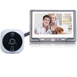 4.3 inch LCD Door Camera Recordable Digital Peephole Video Recording Motion Detect Door Eye Doorbell Video(Silver)