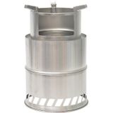 Outdoor Portable Round Wood Stove Charcoal Stove Solid Alcohol Stove Thick Stainless Steel Picnic Stove