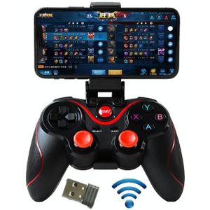 S6 Wireless Bluetooth Game Controller Handle With Bracket & Receiver For Android / IOS / PC