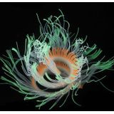 Aquarium Fish Tank Landscaping Decoration Silica Gel Simulation Software Coral Fluorescent Anemone  Size: 50cm(Green)