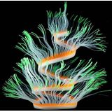 Aquarium Fish Tank Landscaping Decoration Silica Gel Simulation Software Coral Fluorescent Anemone  Size: 50cm(Green)