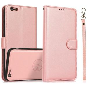 Calf Texture 2 in 1 Detachable Magnetic Back Cover Horizontal Flip Leather Case with Holder & Card Slots & Wallet & Photo Frame For iPhone 6s Plus / 6 Plus(Rose Gold)