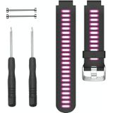For Garmin Forerunner 735 XT Two-tone Silicone Strap(Black + Rose Red)