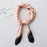 Summer Women Silk Dot Print Professional Square Scarf Small Scarf  Size:70 x 70cm(Dot Pink)