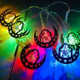 1.65m 10 LEDs Eid Al-Fitr LED Star and Moon String Lights Ramadan Festival Decoration Lamps(White Light)