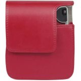 Solid Color PU Camera Bag with Shoulder Strap for Fujifilm Instax mini 90(Red)