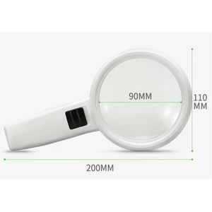 Handheld High-definition Lens with LED Light Reading and Maintenance Magnifying Glass for the Elderly  Style:110mm 30 Times Double Lens