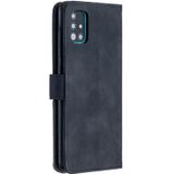For Samsung Galaxy A51 Rhombus Texture Magnetic Buckle Horizontal Flip Leather Case with Holder & Card Slots & Wallet & Photo Frame(Black)