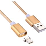 1m Weave Style 2A Magnetic USB-C / Type-C to USB Weave Style Data Sync Charging Cable with LED Indicator  For Galaxy S8 & S8 + / LG G6 / Huawei P10 & P10 Plus / Xiaomi Mi6 & Max 2 and other Smartphones (Gold)