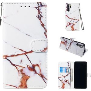 Leather Protective Case For Huawei P30 Pro(White Gold Marble)