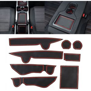 Car Water Cup Gate Slot Mats Plastic Red Anti-Slip Interior Door Pad for Mercedes-Benz C200L